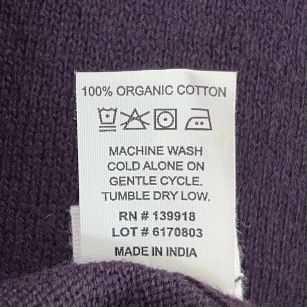 Koyuchi Women One Size Purple 100% Organic Cotton Knit Scarf New